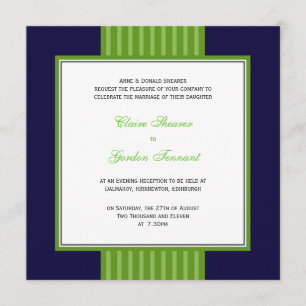 Einladung zur Hochzeit von Navy Blue & Lime Green