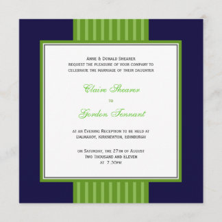 Einladung zur Hochzeit von Navy Blue & Lime Green