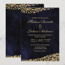 Einladung zur Hochzeit von Navy Blue Watercolor & 
