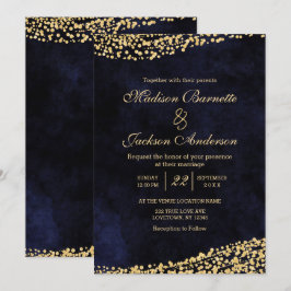 Einladung zur Hochzeit von Navy Blue Watercolor & 