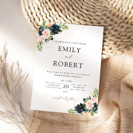 Einladung zur Hochzeit von Navy & Blush Pink