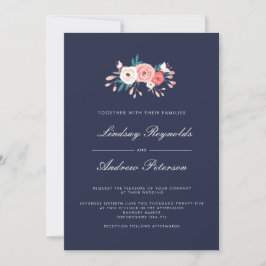 Einladung zur Hochzeit von Navy und Korallen