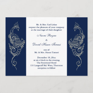 Einladung zur Hochzeit von Navy und White Mehndi P