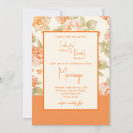 Einladung zur Hochzeit von Orange Floral