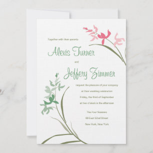 Einladung zur Hochzeit von Orchideen - Clover und 
