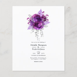 Einladung zur Hochzeit von Pflaumen und Wasserfarb Flyer