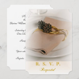 Einladung zur Hochzeit von Pine Cone und Napkin
