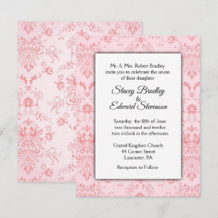 Einladung zur Hochzeit von Pink Damask