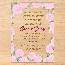 Einladung zur Hochzeit von Pink Floral