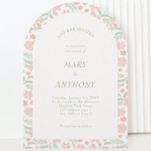 Einladung zur Hochzeit von Pink Watercolor Floral
