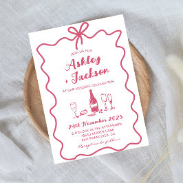 Einladung zur Hochzeit von Pink Whimsical Hand Dra