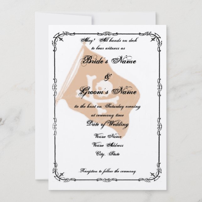 Einladung zur Hochzeit von Piraten (Vorderseite)