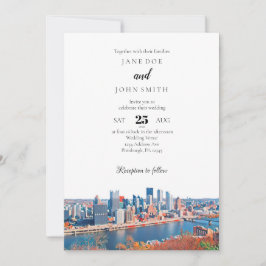 Einladung zur Hochzeit von Pittsburgh Skyline
