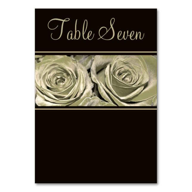 Einladung zur Hochzeit von Platinum-Rose Tischnummer (Vorderseite)