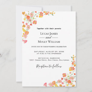 Einladung zur Hochzeit von Rosa und Orange