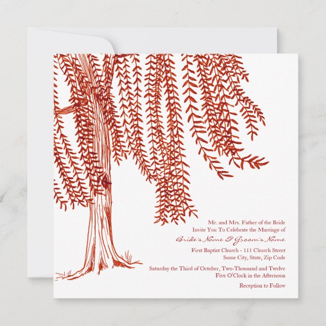 Einladung zur Hochzeit von Rot-Weiß-Wildbaum (Vorderseite)
