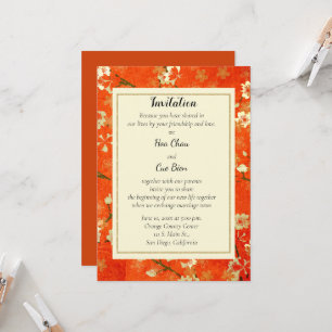 Einladung zur Hochzeit von Roten und Goldfloren 