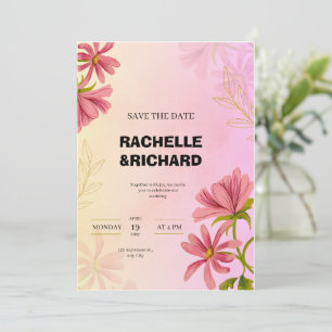 Einladung zur Hochzeit von Roten Wasserfarben