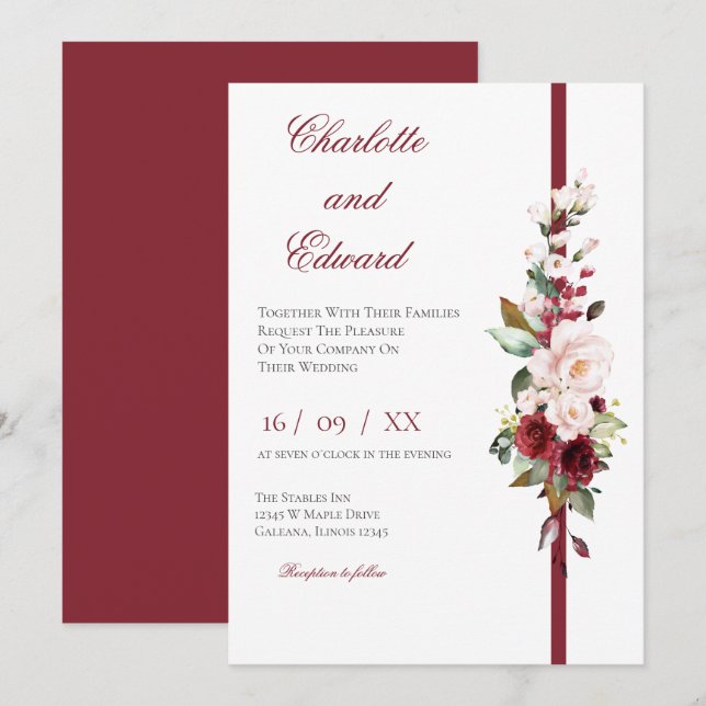 Einladung zur Hochzeit von Roter Flora (Vorne/Hinten)