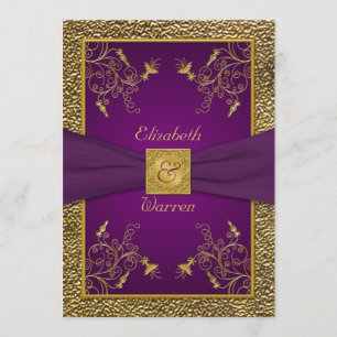Einladung zur Hochzeit von Royal Lila und Gold Mon