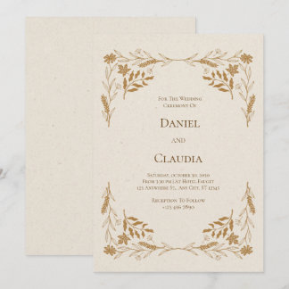 Einladung zur Hochzeit von Rustic Gold Floral