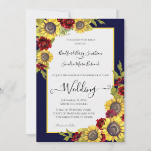 Einladung zur Hochzeit von rustikal-gelber Sonnenb