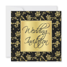 Einladung zur Hochzeit von Schwarz und Gold