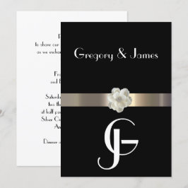 Einladung zur Hochzeit von Schwarz und Gold