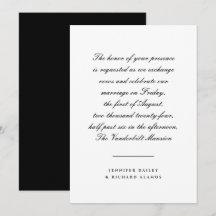 Einladung zur Hochzeit von Schwarzweiß-Schrift