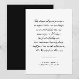 Einladung zur Hochzeit von Schwarzweiß-Schrift