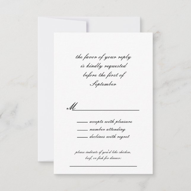 Einladung zur Hochzeit von Schwarzweiß-Schrift (Vorderseite)