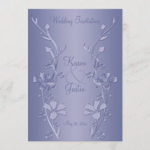 Einladung zur Hochzeit von Silber und Violett