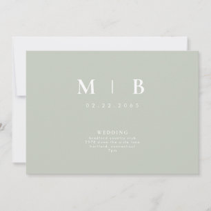 Einladung zur Hochzeit von Sleek & Simple Monogram