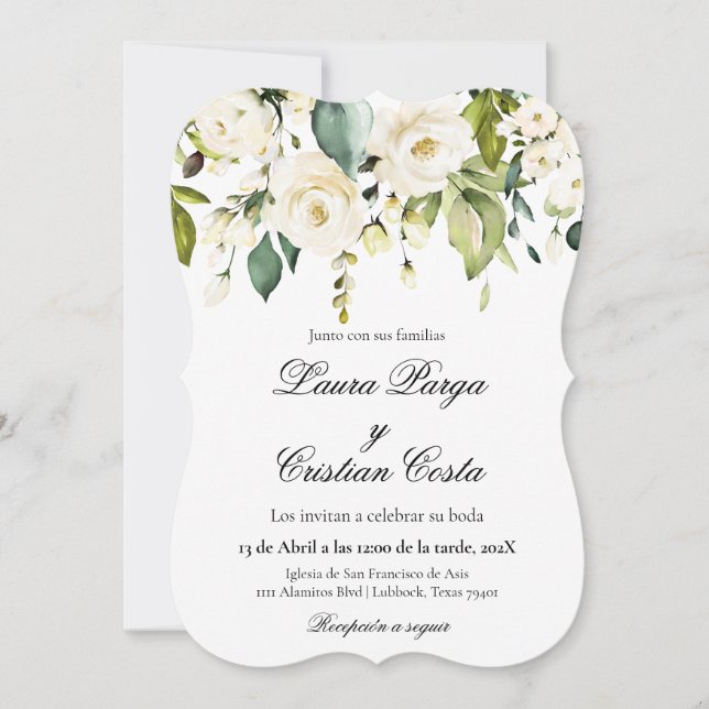 Einladung zur Hochzeit von Spanisch (Vorderseite)