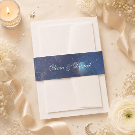Einladung zur Hochzeit von Starry Night Forest Einladungsbanderole