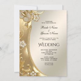 Einladung zur Hochzeit von Verzierten Blumen