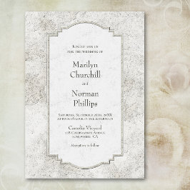 Einladung zur Hochzeit von Vintagem grauem Stein