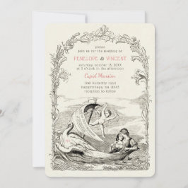 Einladung zur Hochzeit von Vintagen Cupid-Lieben