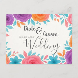 Einladung zur Hochzeit von Wasserfarben Postkarte