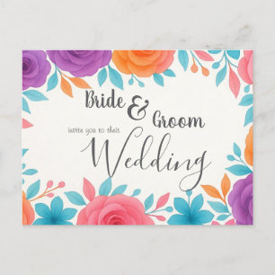Einladung zur Hochzeit von Wasserfarben Postkarte