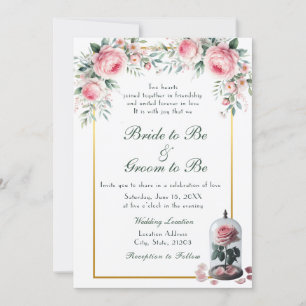 Einladung zur Hochzeit von Watercolor Blush Pink R
