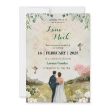 Einladung zur Hochzeit von Weiß und Grün