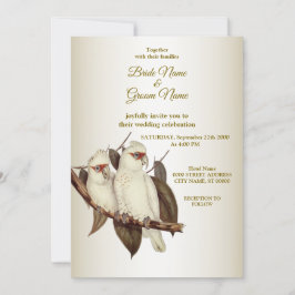 Einladung zur Hochzeit von weißen Vögeln