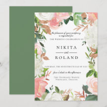 Einladung zur Hochzeit von weißer Blüte
