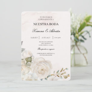 Einladung zur Hochzeit von weißer Blüte