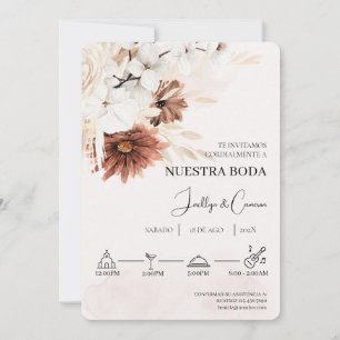 Einladung zur Hochzeit von weißer Blüte