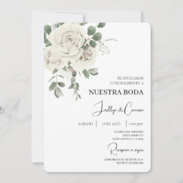 Einladung zur Hochzeit von weißer Blüte