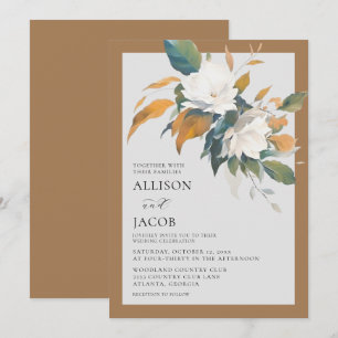 Einladung zur Hochzeit von weißer Blüte