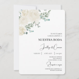 Einladung zur Hochzeit von weißer Blüte
