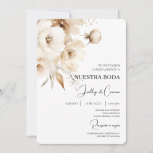 Einladung zur Hochzeit von weißer Blüte